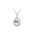Large Crystal Teardrop Pendant Necklace