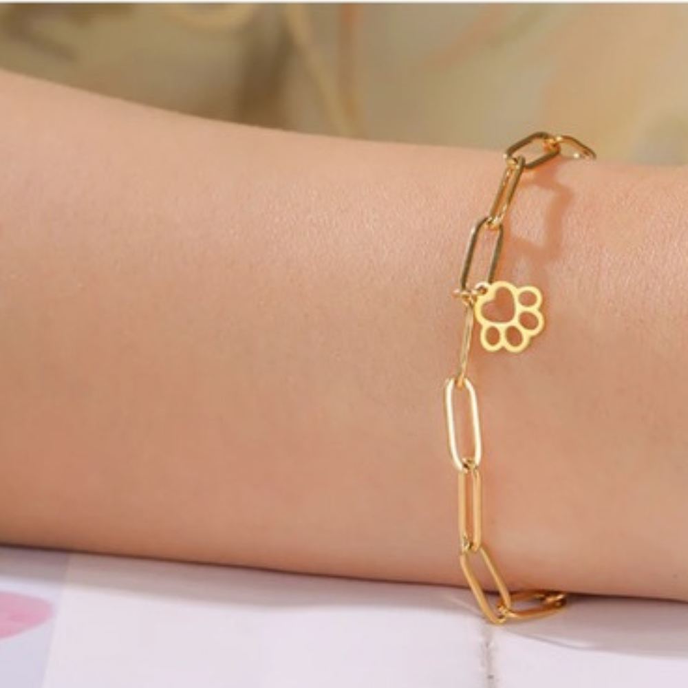 LoyalPrint Delicate Paw Print Link Bracelet
