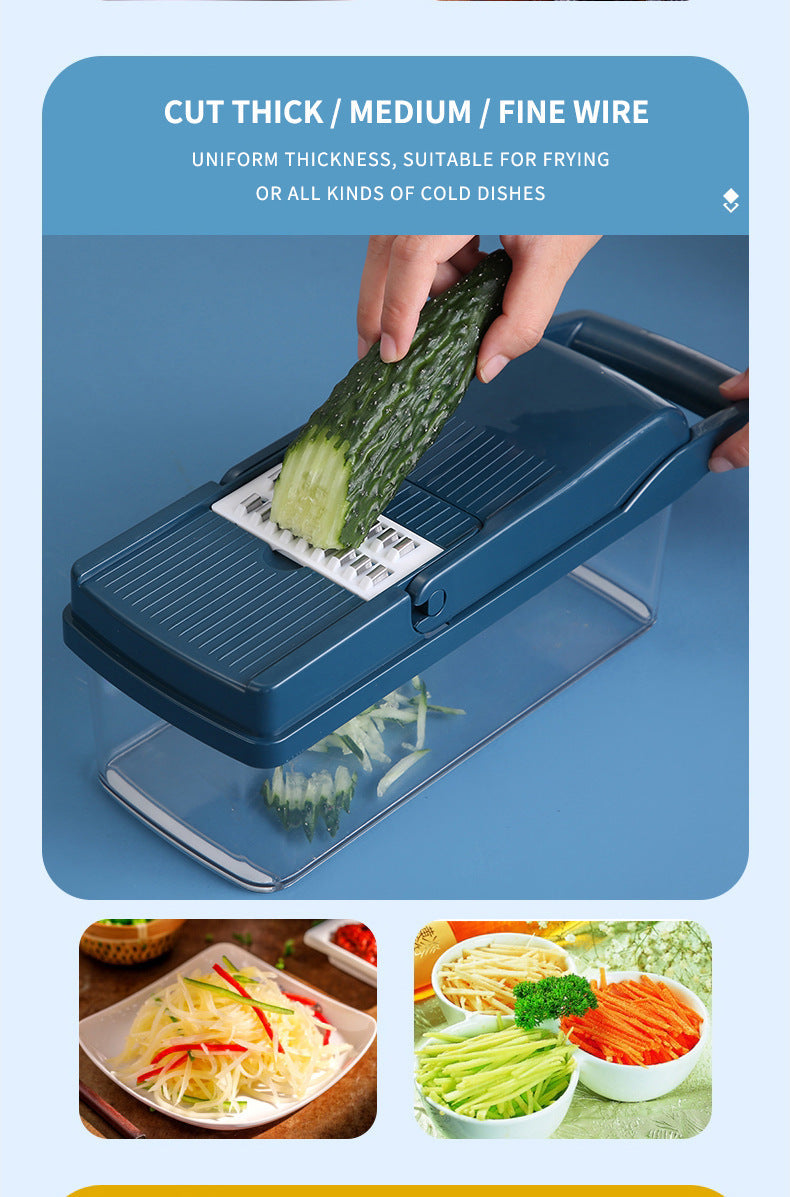 14 pack Multifunctional vegetable chopper fruit knife kitchen potato slicer grater drain basket onion shredder kitchen access