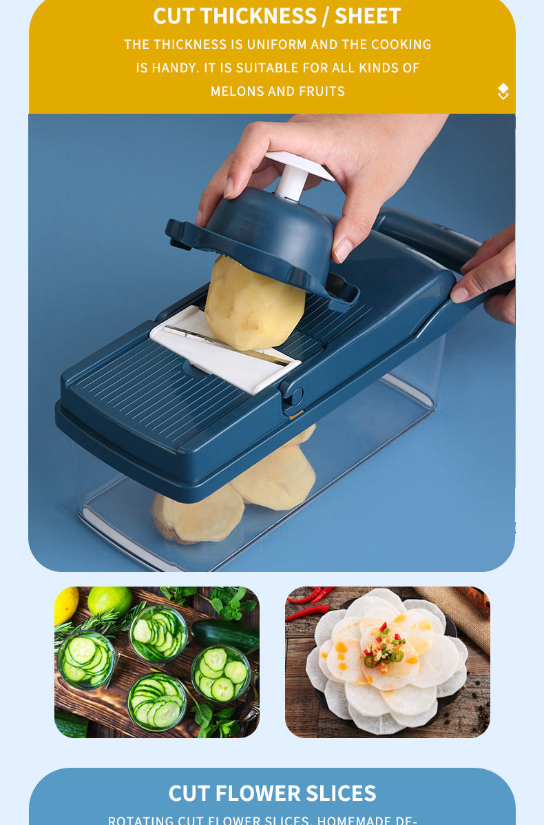 14 pack Multifunctional vegetable chopper fruit knife kitchen potato slicer grater drain basket onion shredder kitchen access