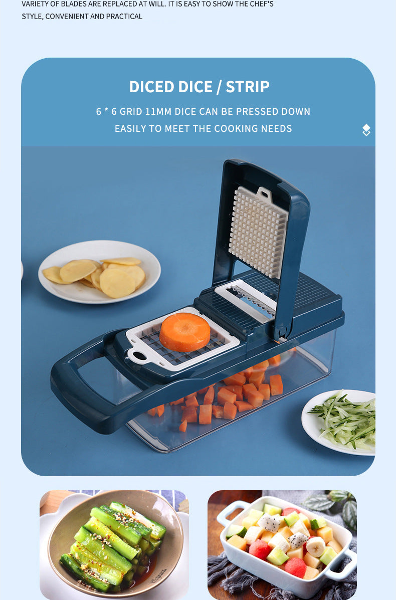 14 pack Multifunctional vegetable chopper fruit knife kitchen potato slicer grater drain basket onion shredder kitchen access