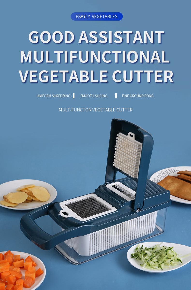 14 pack Multifunctional vegetable chopper fruit knife kitchen potato slicer grater drain basket onion shredder kitchen access