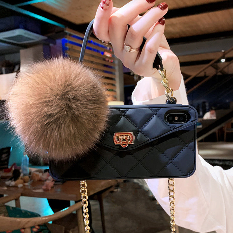 RAMODO Plush Hairball Grid iPhone Case