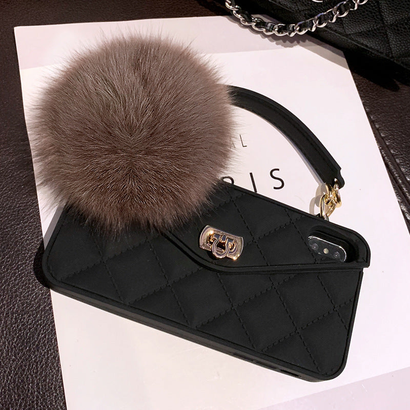 RAMODO Plush Hairball Grid iPhone Case