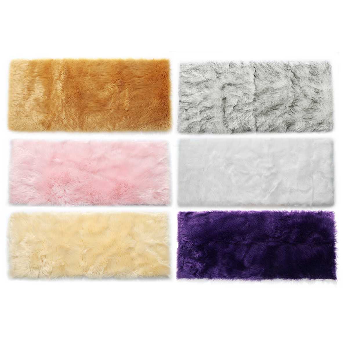 150x60cm Faux Soft Artificial Wool Fur Area Rugs Wool Shaggy Carpet Floor Mat Plush Sofa Cover Seat Pad for Living Room Bedroom