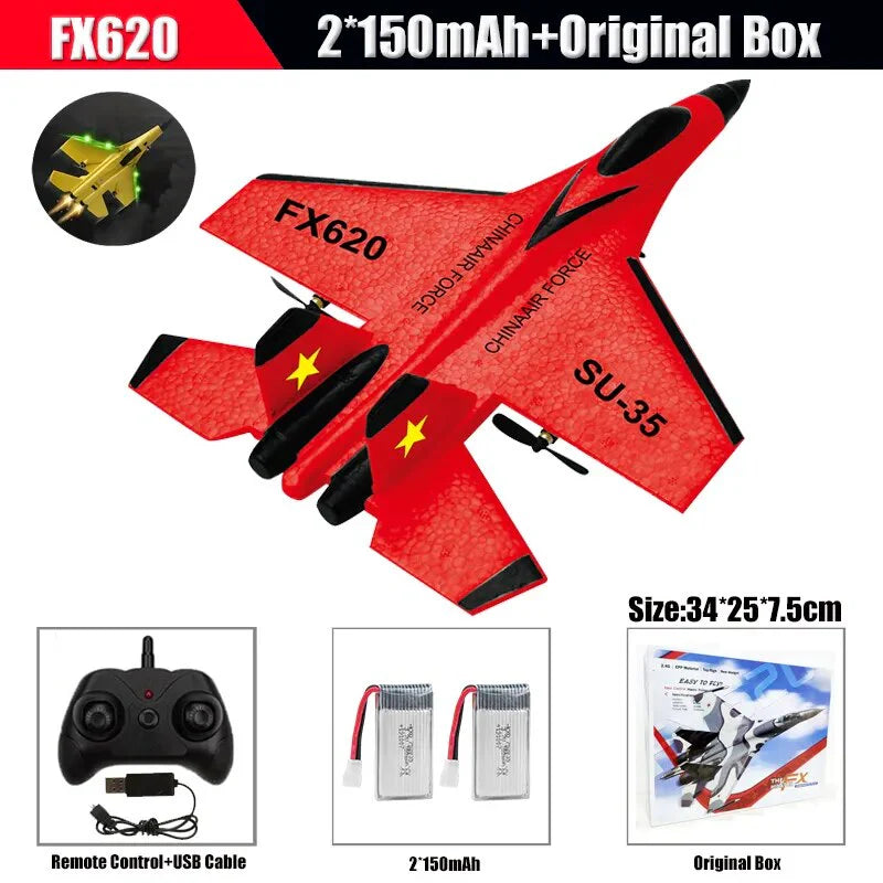 RC SU-35 Fighter Plane: High-Flying 2.4G Radio Control Glider for Kids - Remote Control Foam Aircraft for Adventurous Play