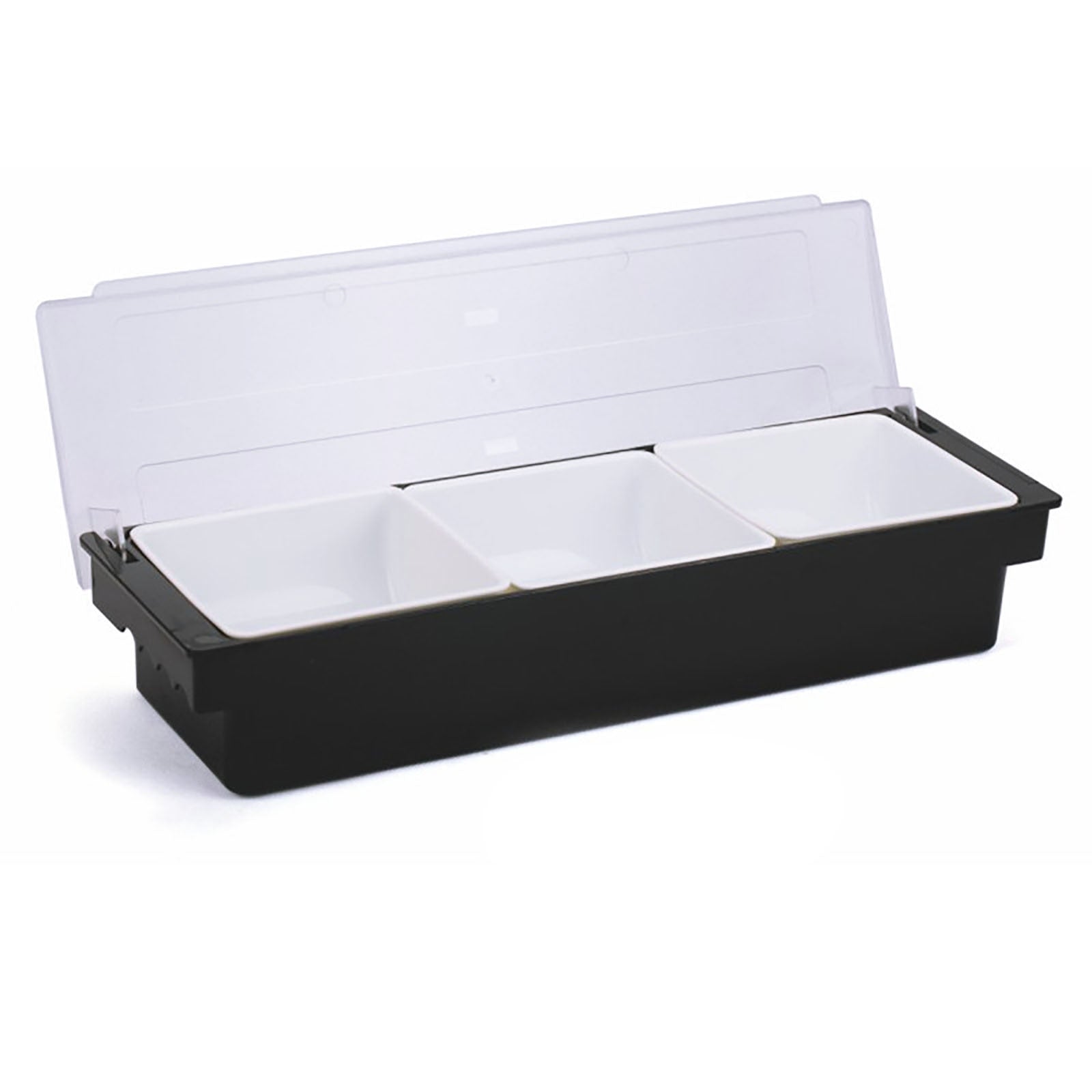 Condiment Server Condiment Dispenser Tray With Hinged Cover Strip Fruit Box Three Trays Suitable For Restaurant Buffet And Bar