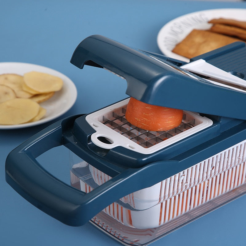 14 pack Multifunctional vegetable chopper fruit knife kitchen potato slicer grater drain basket onion shredder kitchen access