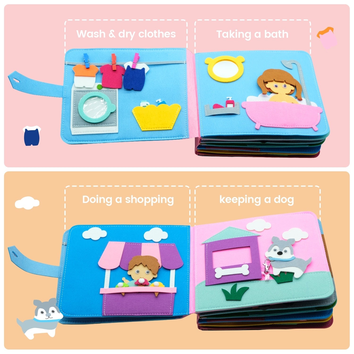 Baby Cloth Books Toddler Basic Life Skill Early Learning Education Montessori Toys For Girl Boy Training Cognitive
