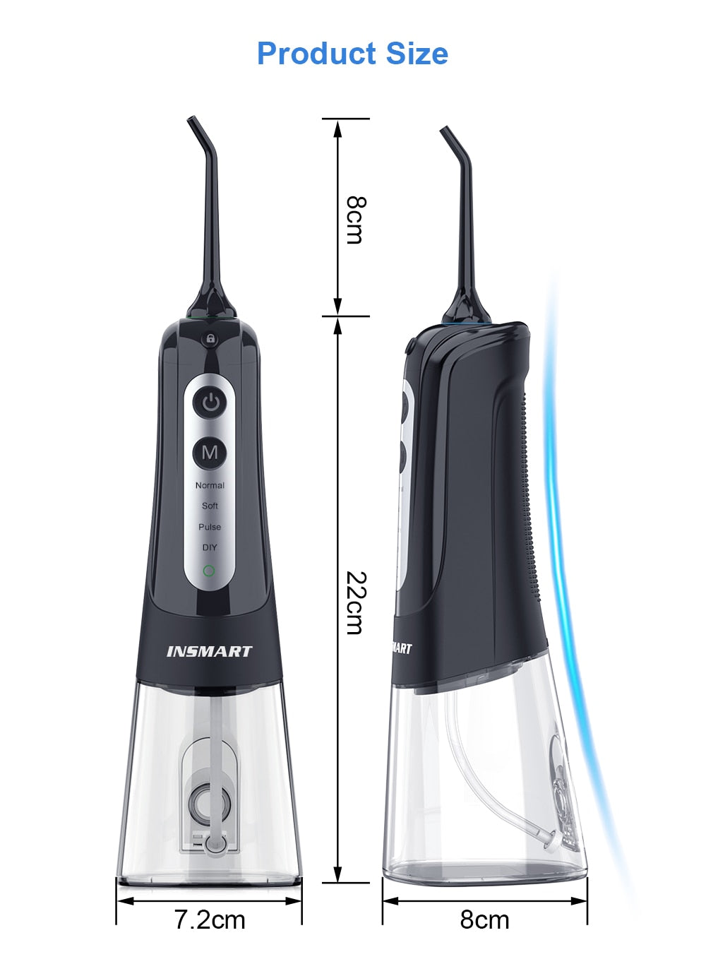 INSMART Oral Irrigator Dental Water Flosser Teeth Whitening Waterproof Portable Dental Water Jet Floss 300ML Teeth Cleaner