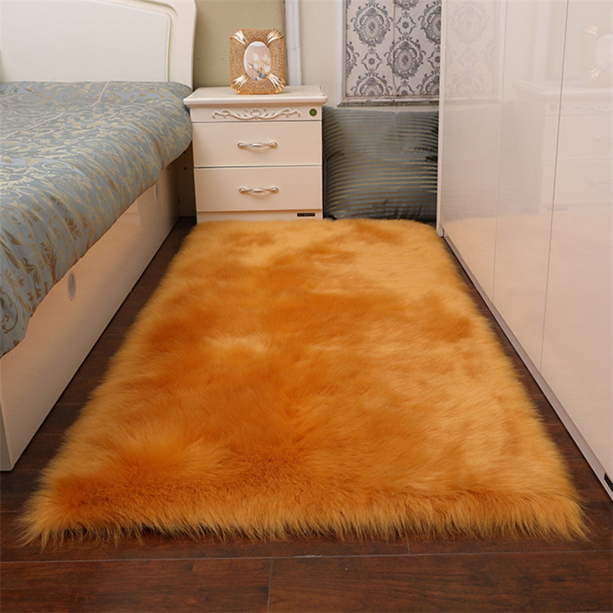 150x60cm Faux Soft Artificial Wool Fur Area Rugs Wool Shaggy Carpet Floor Mat Plush Sofa Cover Seat Pad for Living Room Bedroom