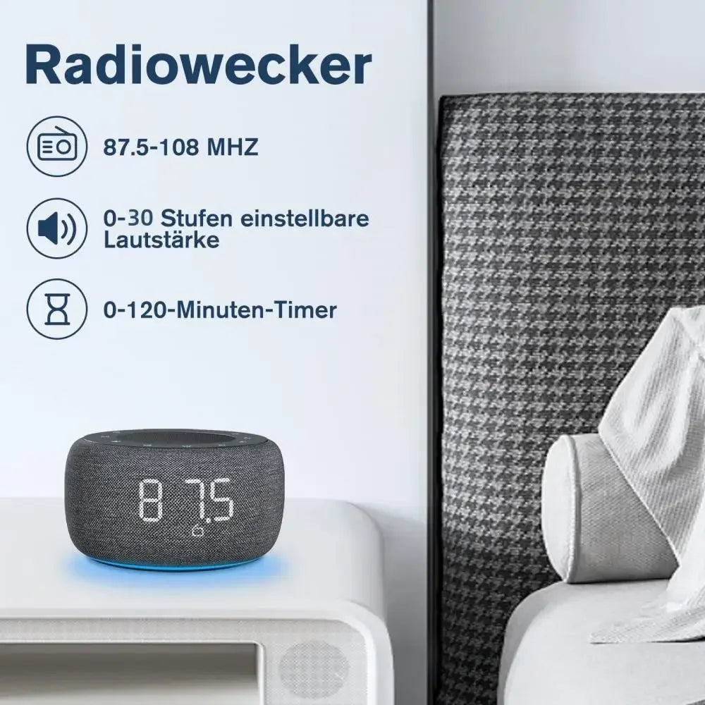 Digital Alarm Clock 7-Color Nightlight 4 Alarm Tones 9mins Snooze Table Clock Display Dimmer Bedside Lamp Sleep Timer