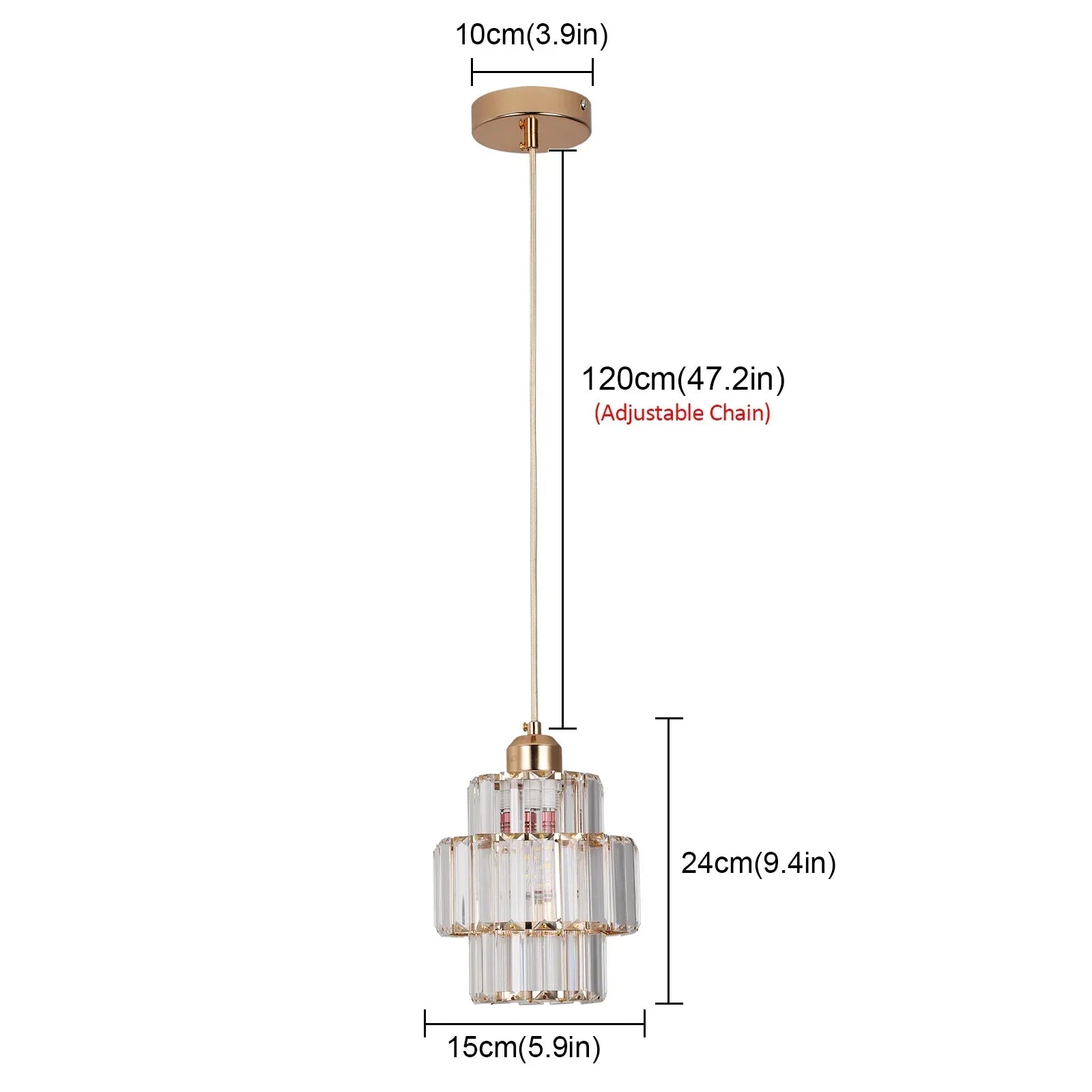 DecorBites™ K9 Crystal Pendant Chandelier Modern Living Room Ceiling Lamp LED Hall Decor