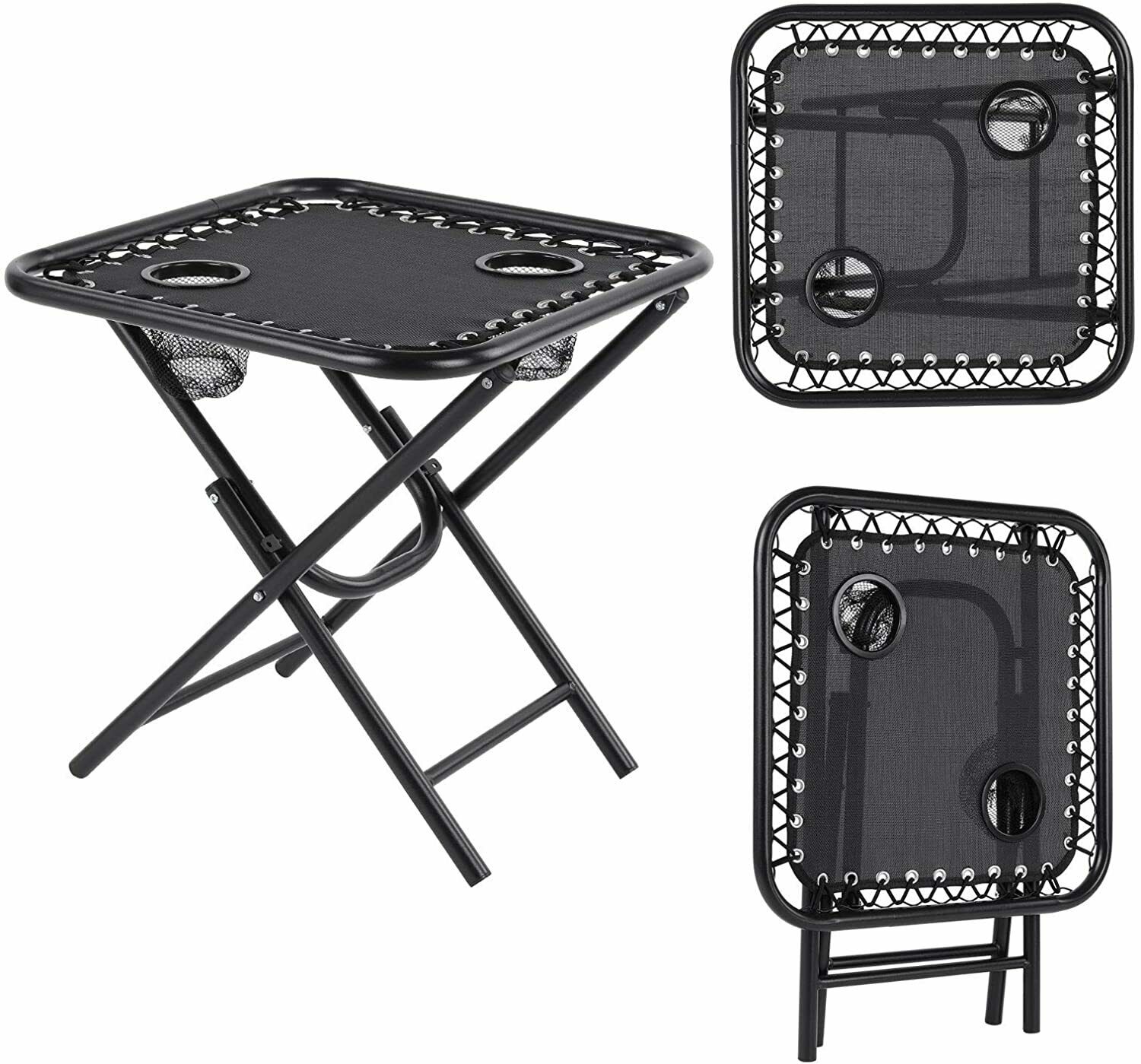 2PC Garden Sun Lounger Set with Table Folding Flexible Adjustable Zero Gravity Recliner Chair Seat Indoor/Outdoor 2 Colors