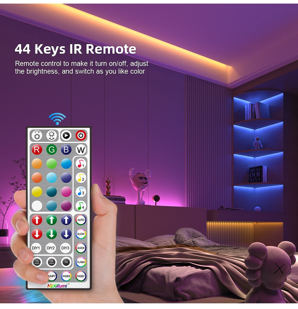 Vibrant DIY RGB LED Strip Light - Create a Stunning Ambiance with a Flexible 5050/SMD3535 Ribbon, Bluetooth Control, and DC 12V Power - Ideal for Christmas Decor and More