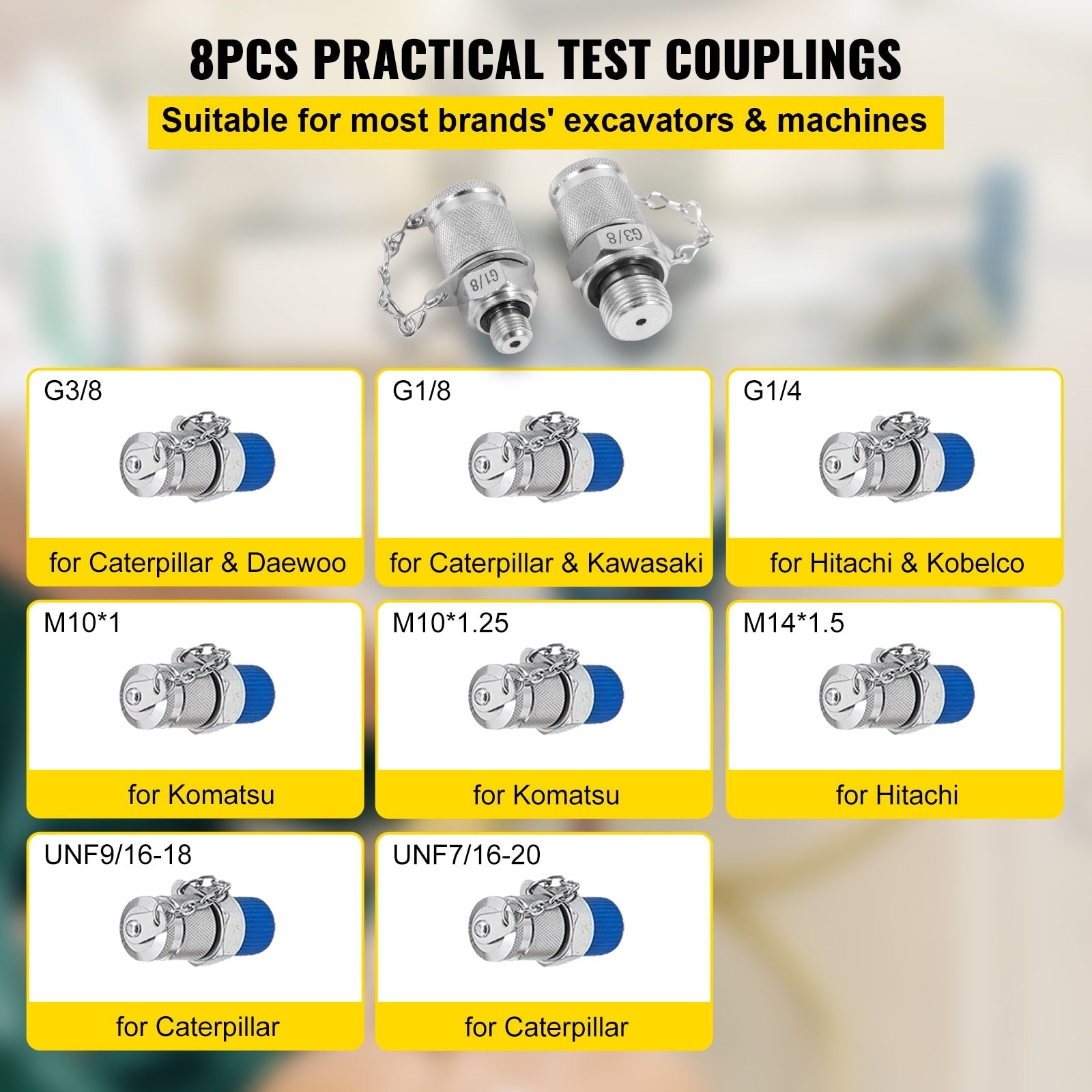 Portable 0-60Mpa Hydraulic Pressure Gauge Test Kit with Digital Manometer for Accurate Measurements and Easy Excavator Maintenance