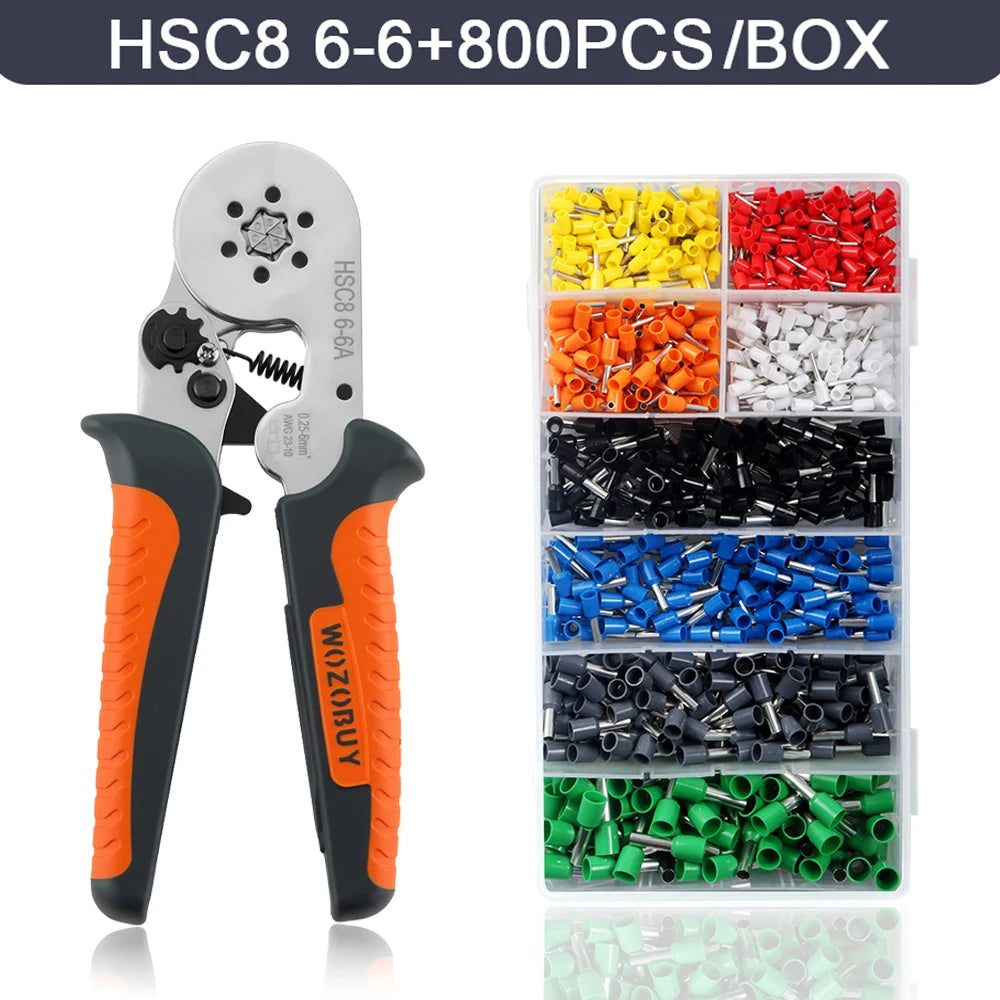 Professional Electrician's Crimping Tool Set - HSC8 6-4/6-6 Ferrule Clamp for Tubular Terminals,Ferrule Crimping Tool Kit