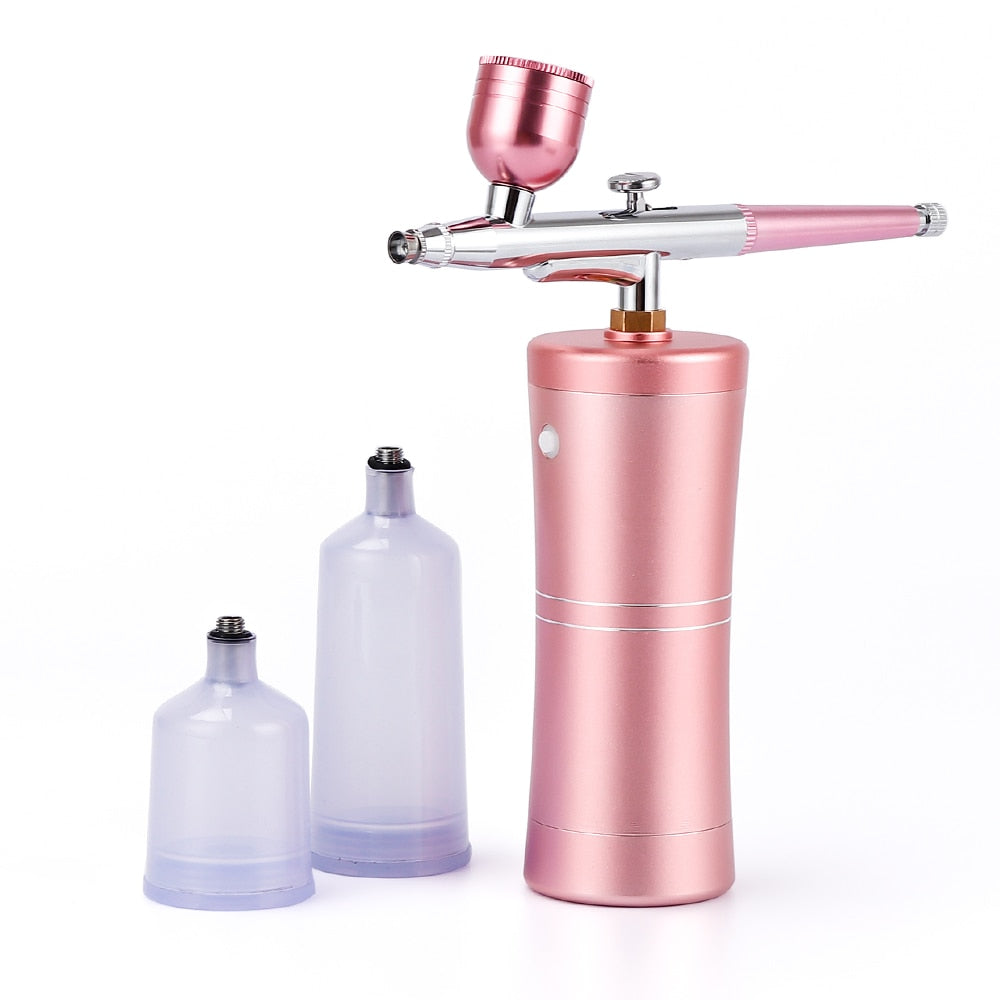 Top 0.3mm Mini Air Compressor Kit Air-Brush Paint Spray Gun Airbrush For Nail Art Tattoo Craft Cake Nano Fog Mist Sprayer