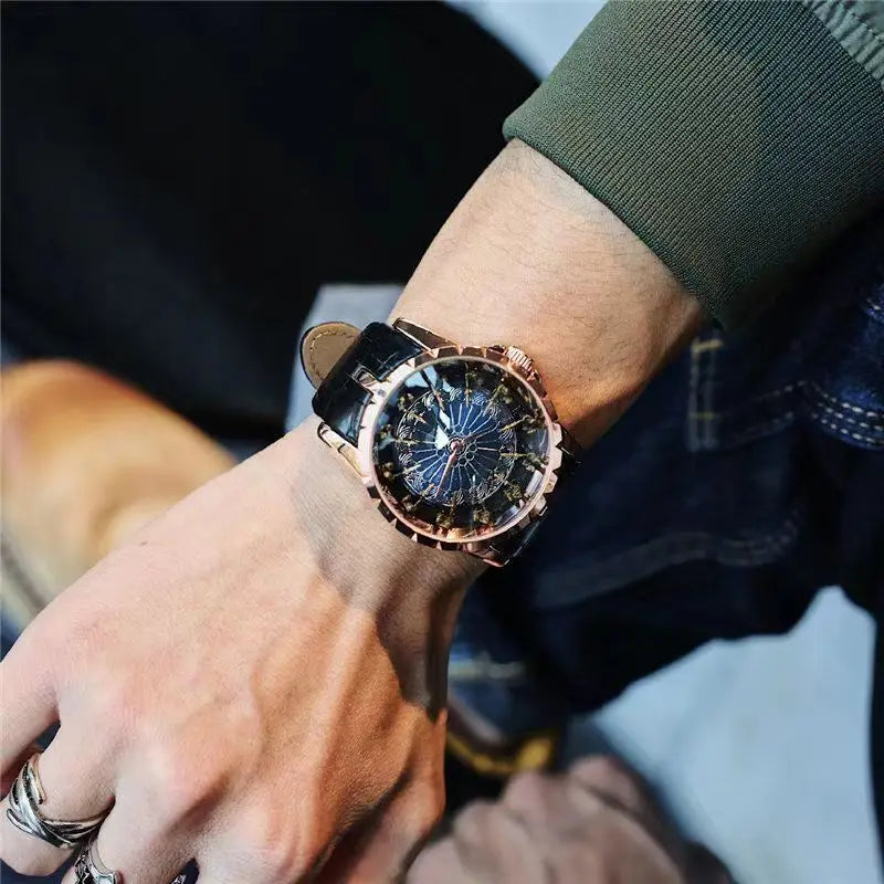 Top-Tier Luxury and Elegant Men's Watch, Knights of the Twelve Tables Watch for Men, Wormhole Concept Non-Mechanical Watch, Men's Watch with Zodiac Signs, Niche Brand Men's Watch, Casual Style Fashion Accessory, the Best Gift