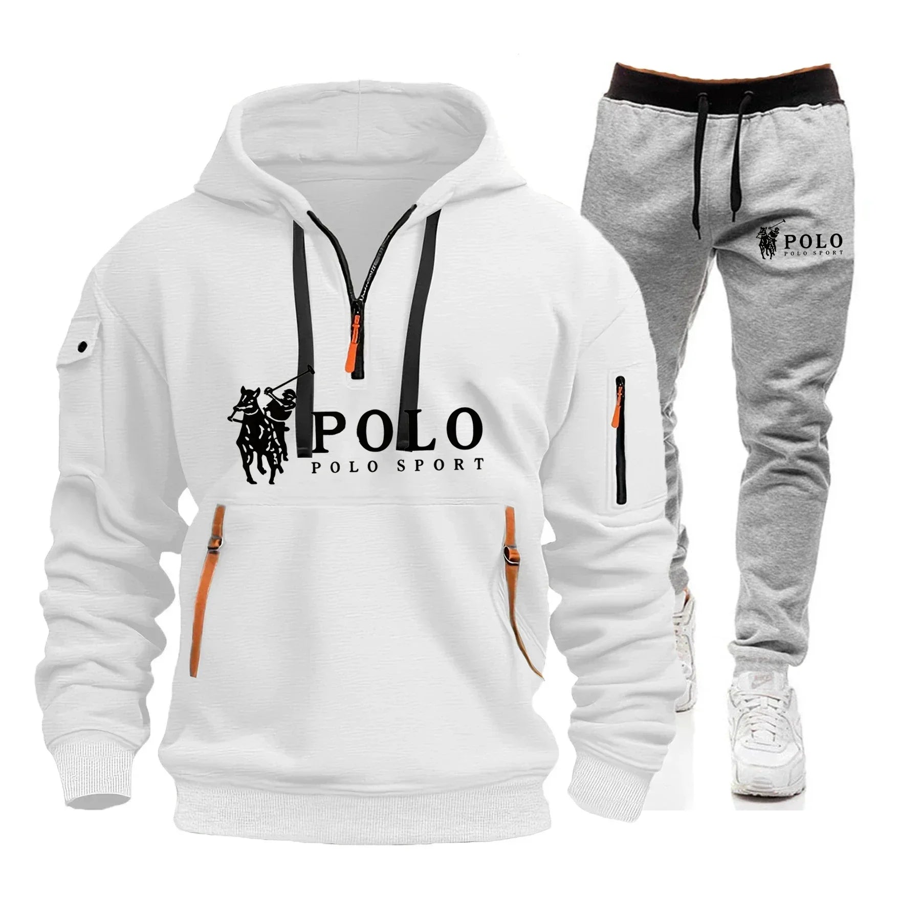 Autumn and Winter 2025 New Men's Casual Set, a Fashionable Outdoor Hiking Windproof and Warm Men's Hoodie and Pants 2-piece Set