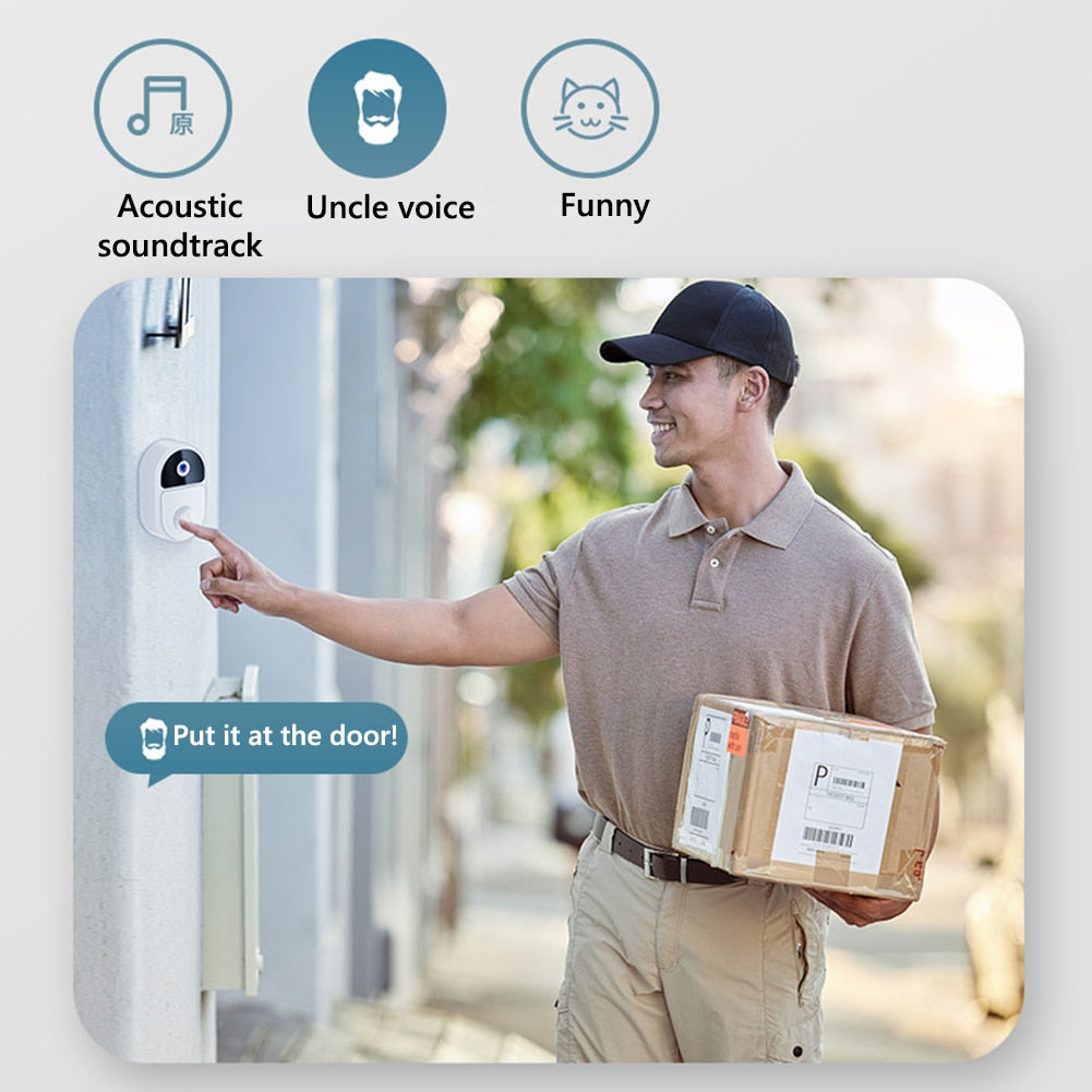 1080P UHD Intelligent Wireless Doorbell Tuya APP 2.4G WiFi Door Bell Camera Night Vision Security Video Intercom Voice Change