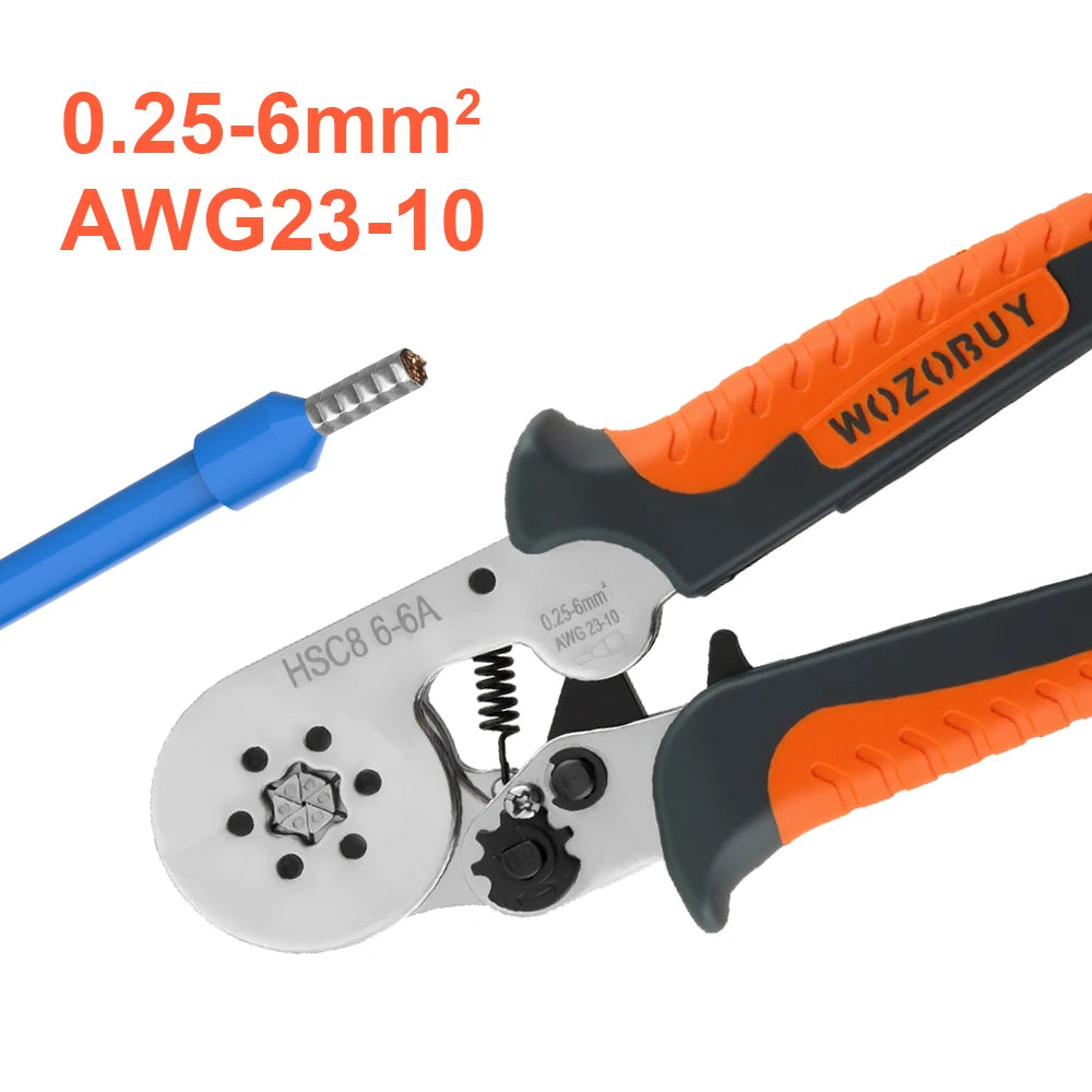 Professional Electrician's Crimping Tool Set - HSC8 6-4/6-6 Ferrule Clamp for Tubular Terminals,Ferrule Crimping Tool Kit