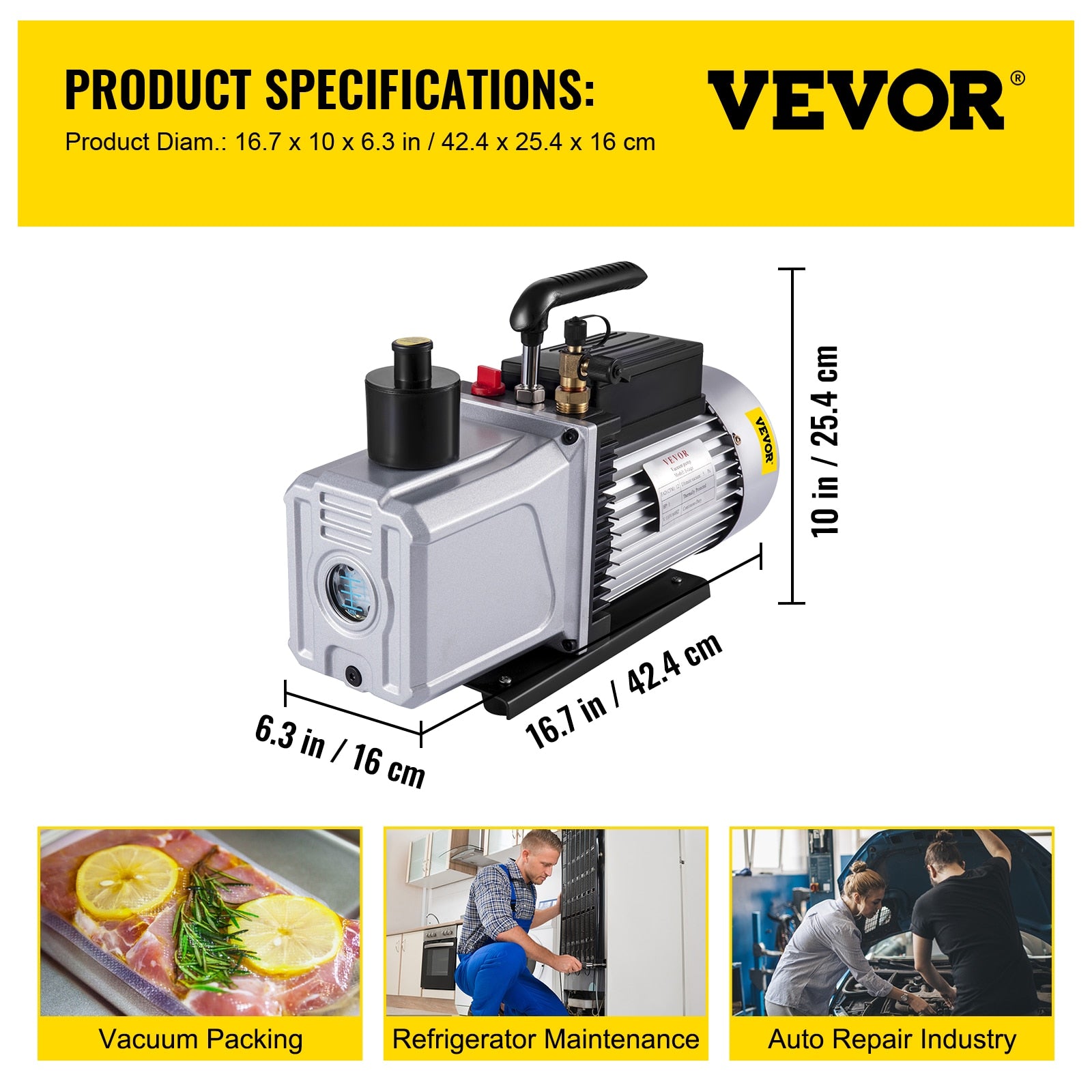 HVAC Refrigeration Vacuum Pump: 1-Stage, Choice of Manifold Gauge, 1.8-12CFM - Essential for Refrigerant Air Conditioning Maintenance