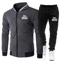 LONSDALE Spring and Autumn Men's Fashion Street Stand up Collar Set Jacket, Outdoor Casual Pocket Zipper Men's Baseball Set