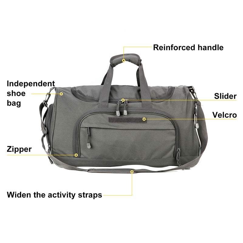50L Travel Sports Bags Foldable Gym Bag Carry-on Luggage Duffle Bag With Shoes Compartment for Men Women 6 Colors