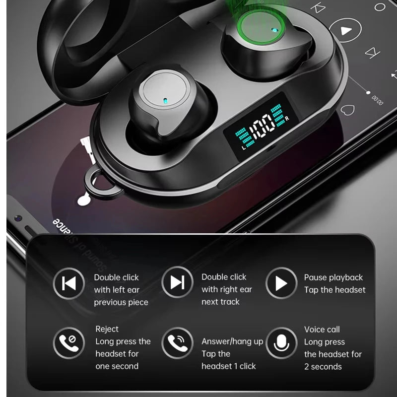 Sony Wireless Earphones Bluetooth 5.5 Headphones HIFI Stereo Sports Games Earphone Fingerprint Touch Headset With Mic Earbuds