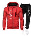 High Quality Autumn Winter Outdoors Hoodie Daily Men's Clothing Jogging Casual Sports Single Piece Zipper Jacket and Sport Pants