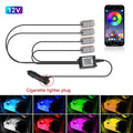LED Car Interior Ambient Lights Kit – RGB Footwell Strip Lighting with Remote & App Music Control