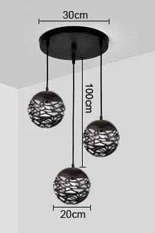 DecorBites™ Kelly Pendant Lamp: Vintage Ball Light Chandelier for Industrial Home Decor
