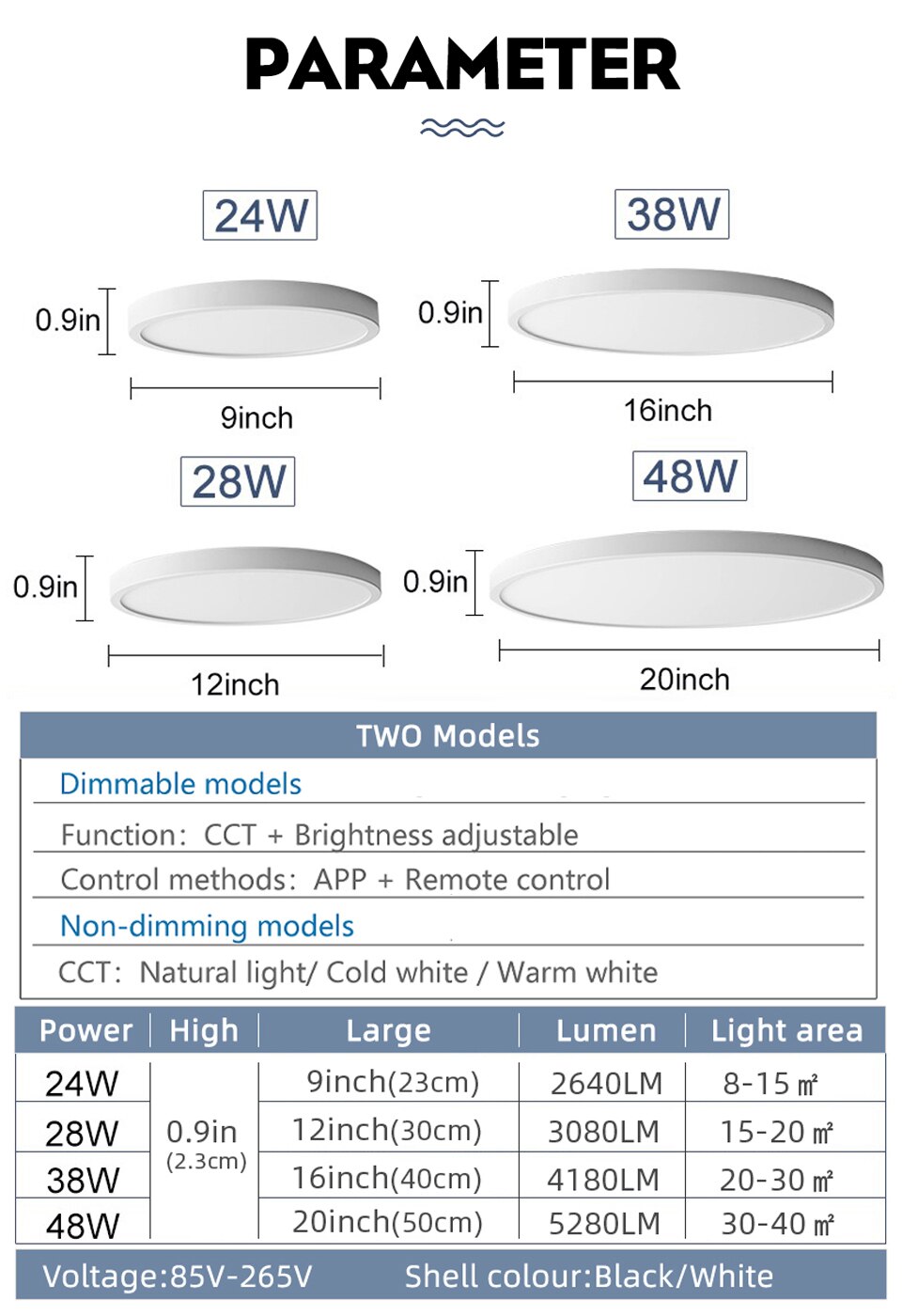Smart Ultrathin 20-Inch LED Ceiling Lamp: Large Bedroom Lighting Fixture for Modern Living Room