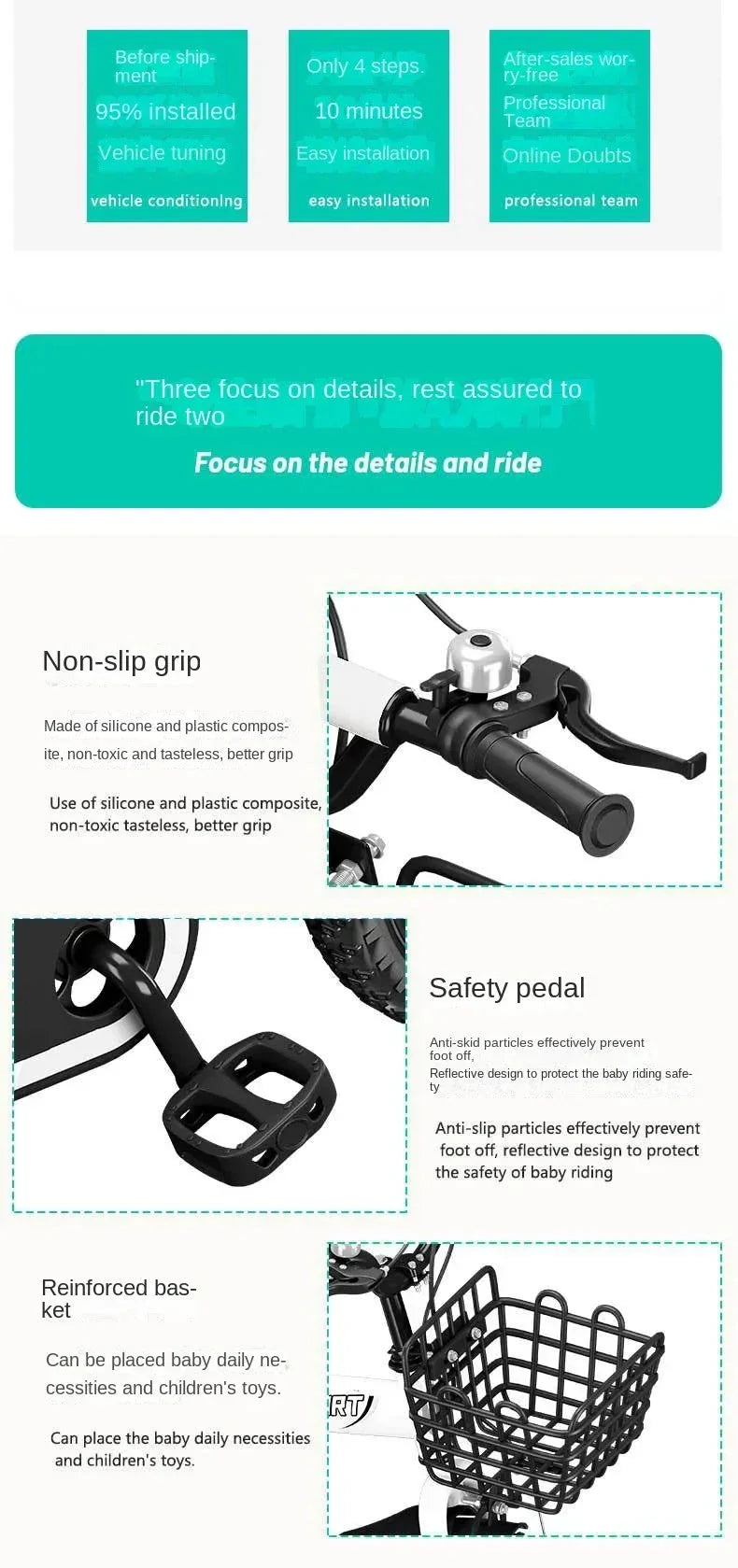 Children's Bicycles for Boys Aged 3-10 Years Old Children Girls Children's Bicycles with Flashing Auxiliary Wheels