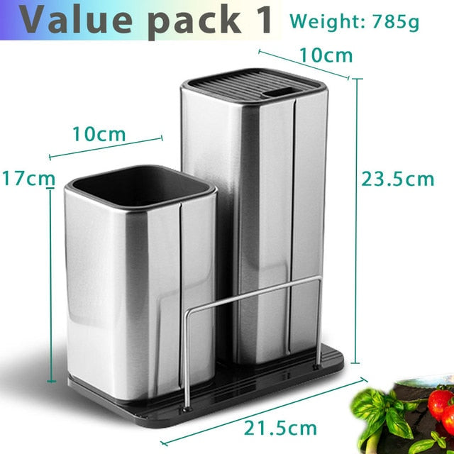 Stainless Steel Knife Holder for Kitchen Knife Set - Organize Your Cooking Utensils with Style and Functionality