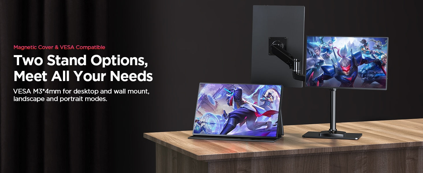 UPERFECT 16 inch 2K Portable Monitor 2560*1600 16:10 100%sRGB 500Cd/m² 120Hz Gaming Display For Xbox PS5 Switch Laptop Mac Phone