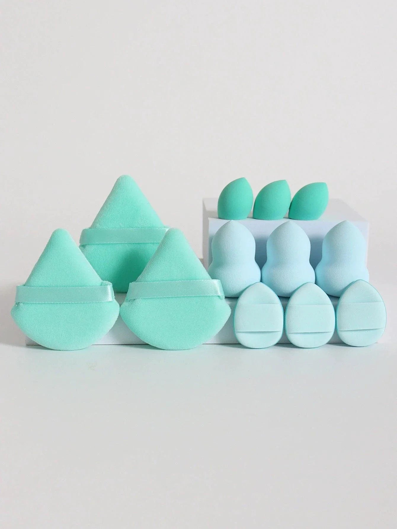 12 Piece All Purpose Makeup Sponge Set with Loose Powder Puffs Mini Air Cushion Puffs Beauty Eggs and Mini Beauty Sponges