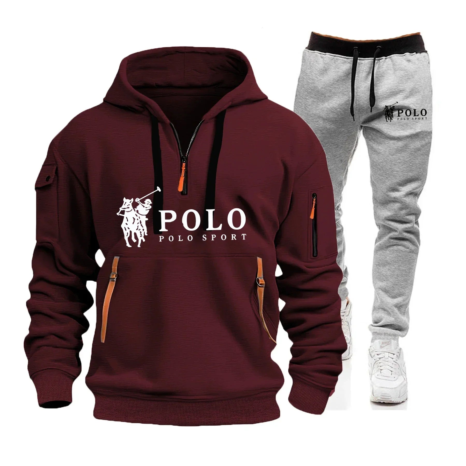 Autumn and Winter 2025 New Men's Casual Set, a Fashionable Outdoor Hiking Windproof and Warm Men's Hoodie and Pants 2-piece Set