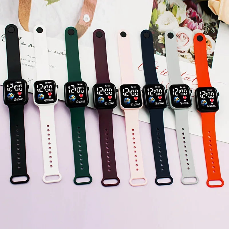 YIKAZE Kids Watches LED Digital Kids Watch Silicone Strap Cartoon Electronic Wristwatch Sports Clock for Boys and Girls Gifts