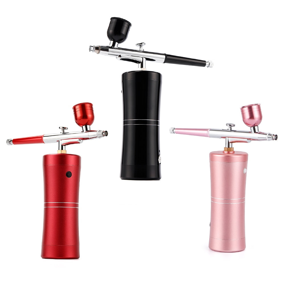 Top 0.3mm Mini Air Compressor Kit Air-Brush Paint Spray Gun Airbrush For Nail Art Tattoo Craft Cake Nano Fog Mist Sprayer