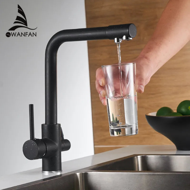 DecorBites™ Kitchen Faucet with Water Purification Features - Deck Mounted 360 Rotation