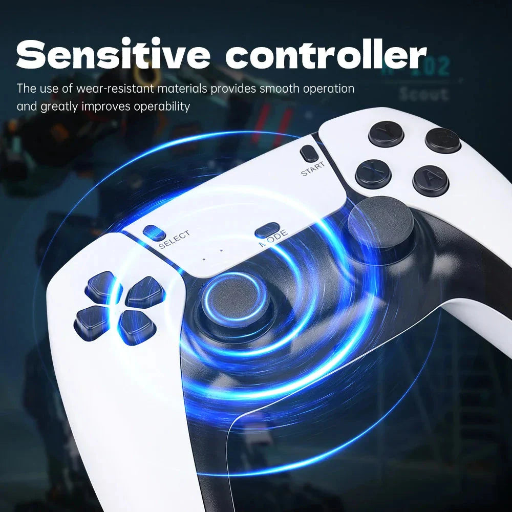 M15 4K TV Game Stick Console – 64GB Built-in 20,000+ Retro Games, Dual Wireless Controllers, Plug & Play HDMI Game Player