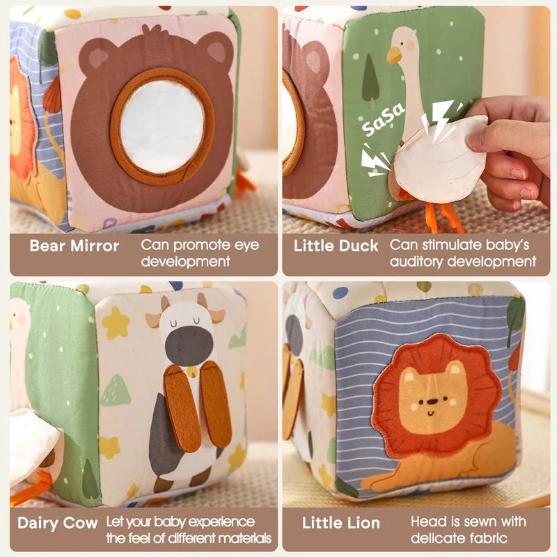 Montessori cloths Toys Magic Cotton Animal Tissue Box Kids Finger Exercise Cloth Busy Box Toys Baby Educational Activity Sensory