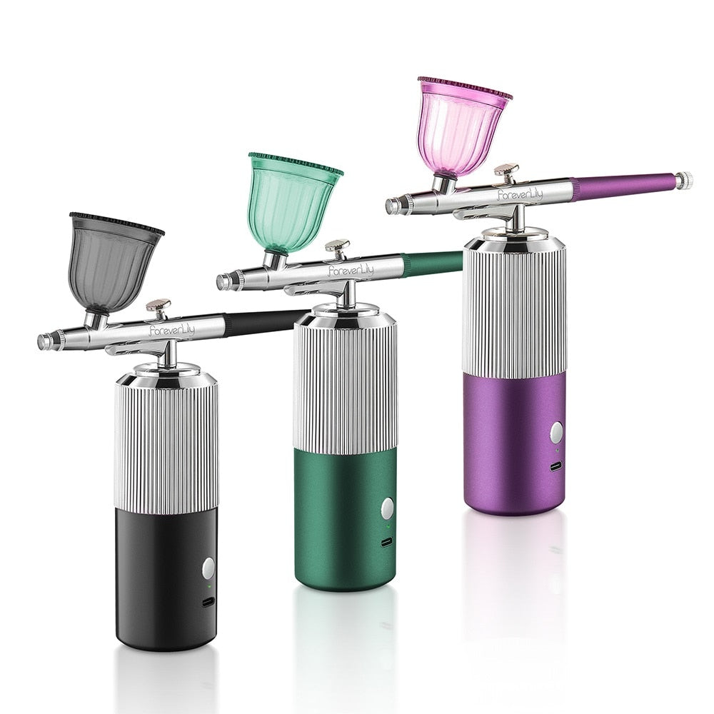 Top 0.3mm Mini Air Compressor Kit Air-Brush Paint Spray Gun Airbrush For Nail Art Tattoo Craft Cake Nano Fog Mist Sprayer