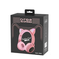 LED Light Wireless Headset with Cat Ear Design - Music Headphones for Girls, Daughters, Bluetooth Headset with TF Card Support and FM Radio
