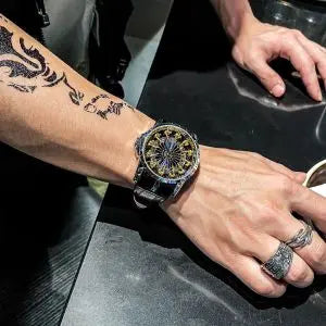 Top-Tier Luxury and Elegant Men's Watch, Knights of the Twelve Tables Watch for Men, Wormhole Concept Non-Mechanical Watch, Men's Watch with Zodiac Signs, Niche Brand Men's Watch, Casual Style Fashion Accessory, the Best Gift