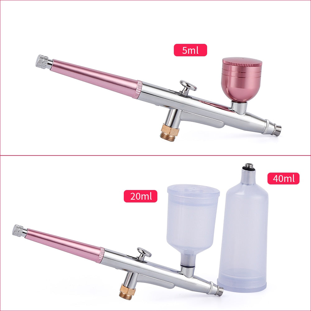 Top 0.3mm Mini Air Compressor Kit Air-Brush Paint Spray Gun Airbrush For Nail Art Tattoo Craft Cake Nano Fog Mist Sprayer