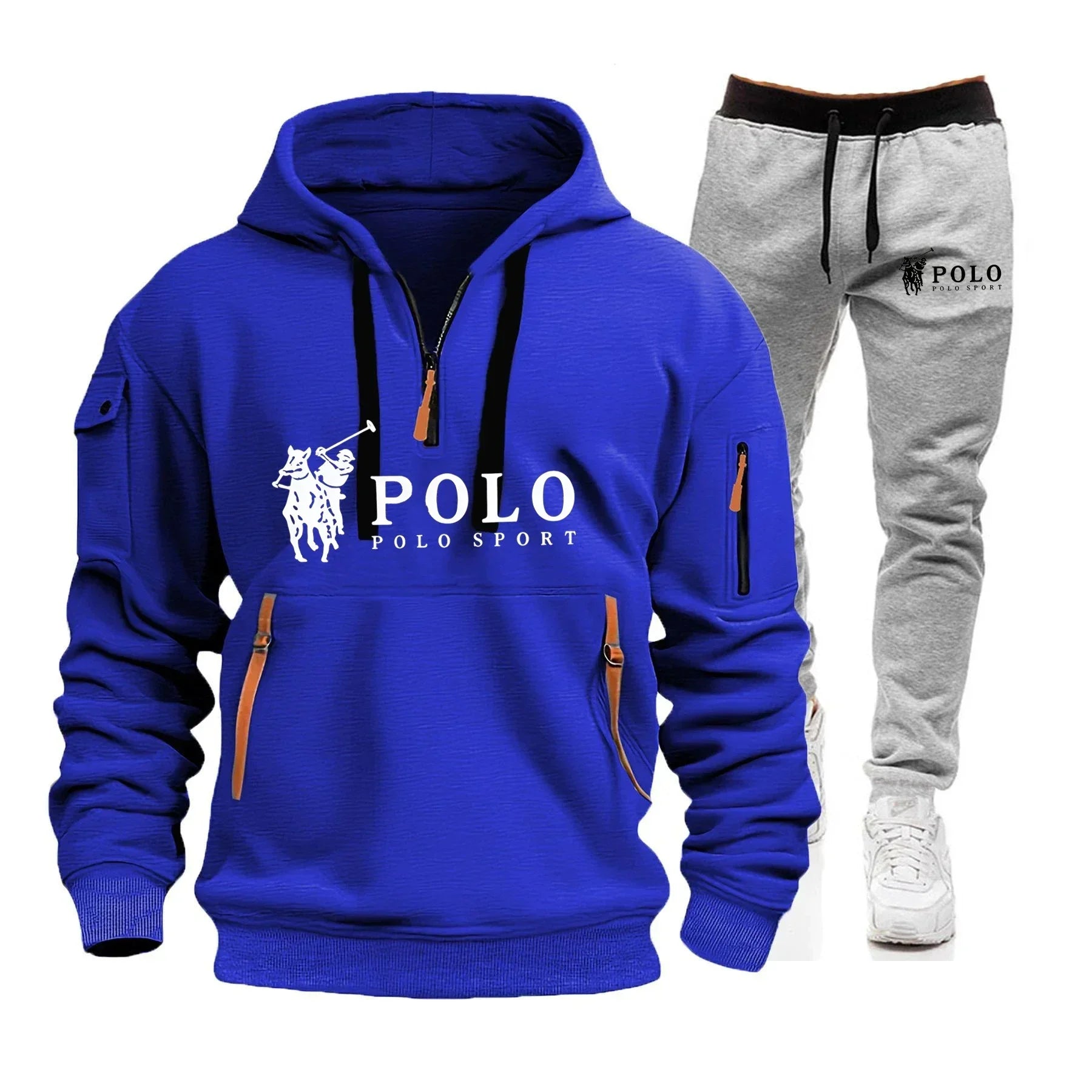 Autumn and Winter 2025 New Men's Casual Set, a Fashionable Outdoor Hiking Windproof and Warm Men's Hoodie and Pants 2-piece Set
