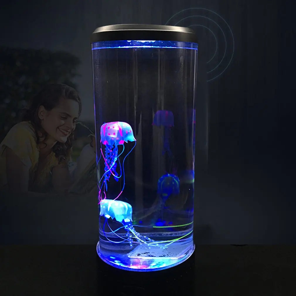 DecorBites™ Jellyfish Lamp: Remote Control LED Night Light, Color Changing Aquarium Décor, USB Charging